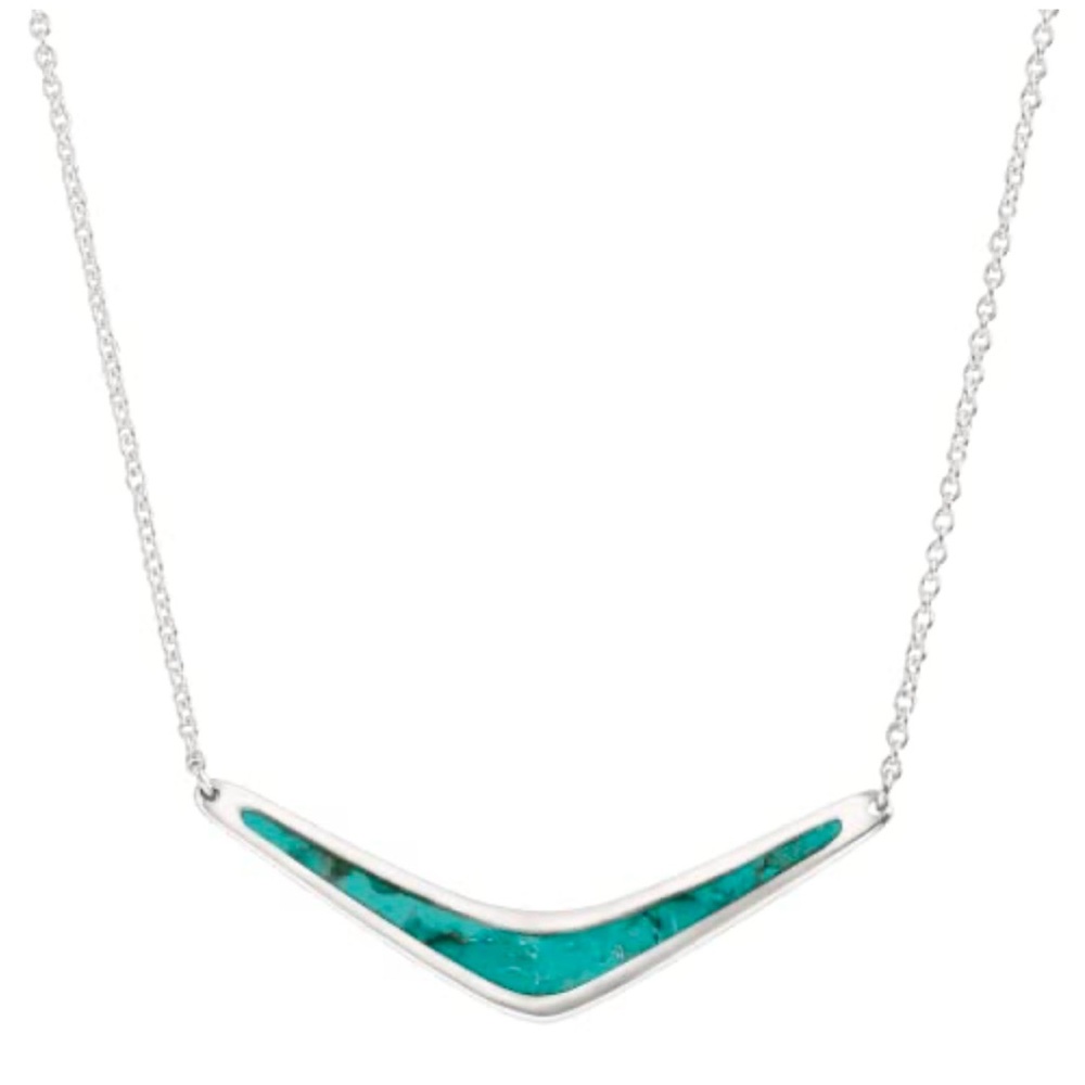 Silpada Sterling Silver & Turquoise Boomerang Necklace - Picture 3 of 14
